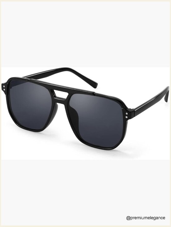 Retro Square Aviator Sunglasses Vintage Trendy Plastic Frame UV400